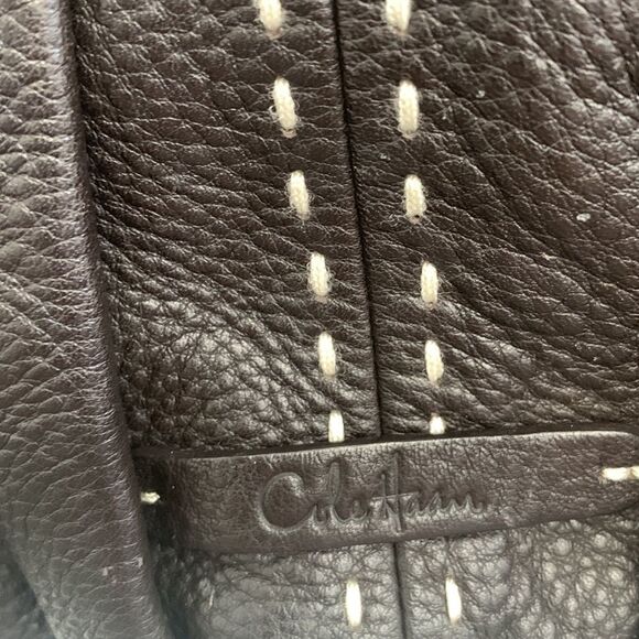 Cole Haan Large Pebbled Leather Hobo Bag – Chocolate Brown Shoulder Tote - Picture 3 of 7